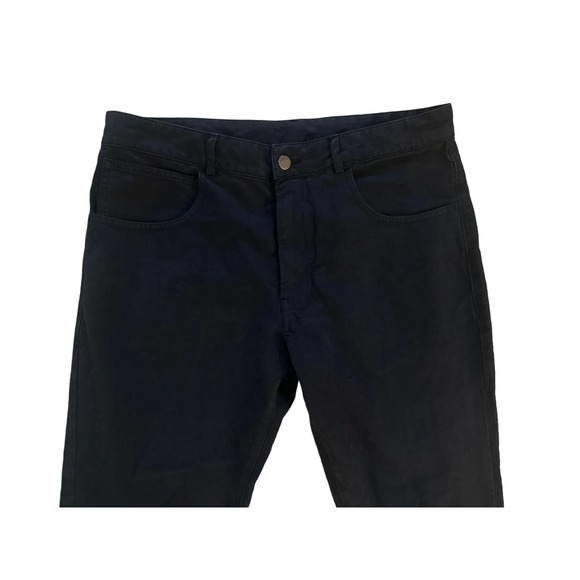 Men EUR 44 Aspesi Black Chino Pants Trousers Slacks Flat Front Cotton Italy - Picture 2 of 6